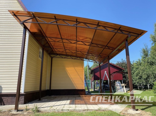 Навес из поликарбоната к дому | Навес их поликарбоната для терассы №13 1195