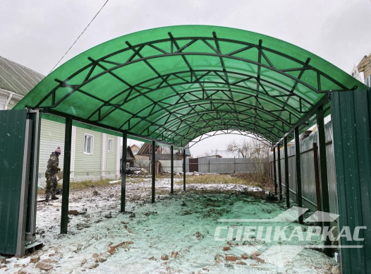 Навес для парковки двух автомобилей друг за другом №62 1682