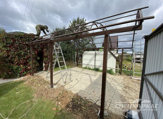 Навес из поликарбоната для машины усиленный №99 5