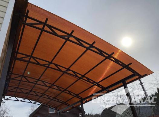 Навес из поликарбонта к дому | Примыкающий навес из поликарбоната над входом в дом №41 1470