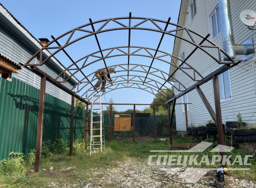 Навес из поликарбоната для одного автомобиля №89 1948