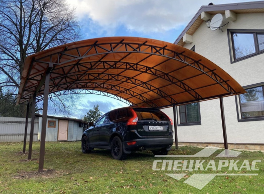 Арочный навес из поликарбоната на две машины №72 1782
