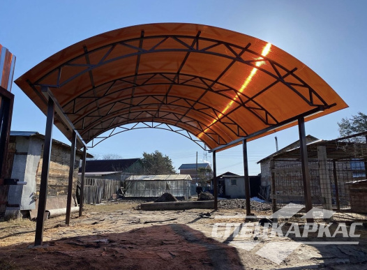 Классический арочный навес для одной машины №40 1460