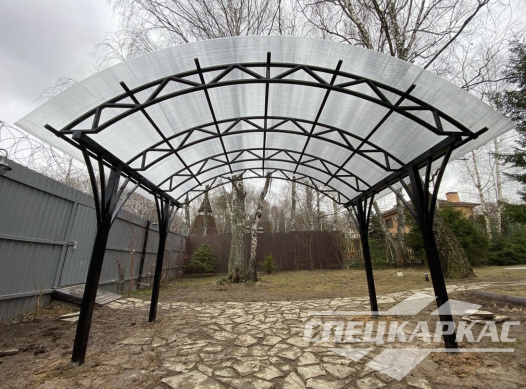 Арочный навес из поликарбоната для зоны отдыха №4 1114