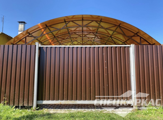 Металлический навес из поликарбоната для машины №16 1230