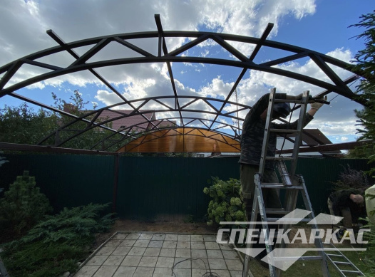 Навес из поликарбоната для дачи №93 1987