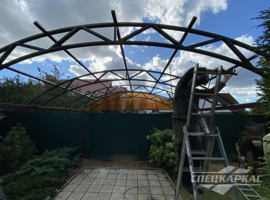 Навес из поликарбоната для дачи №93 3