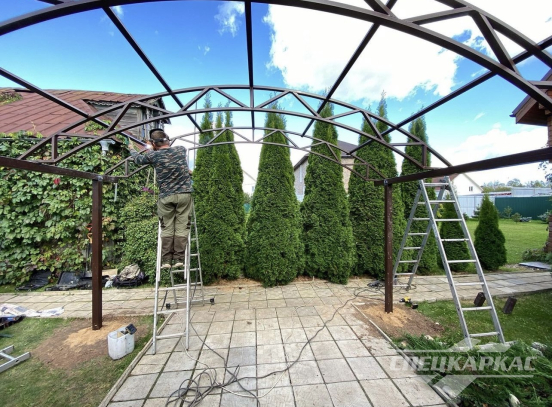 Навес из поликарбоната для дачи №93 5