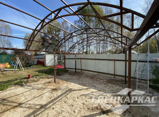 Арочный навес из поликарбоната на две машины №83 1889