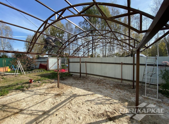 Арочный навес из поликарбоната на две машины №83 5