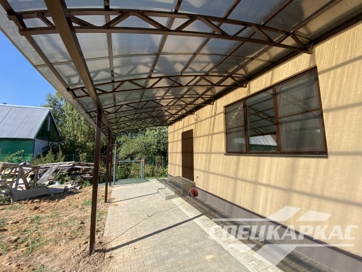 Навес из поликарбоната к дому для террасы №80 1861