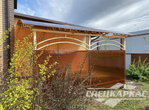 Навес к дому из поликарбоната для террасы №28 1345
