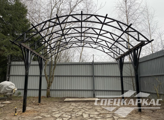 Арочный навес из поликарбоната для зоны отдыха №4 1106