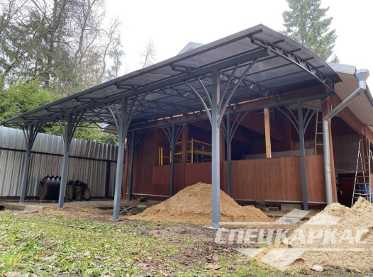 Навес из поликарбоната к дому для террасы №68 1740