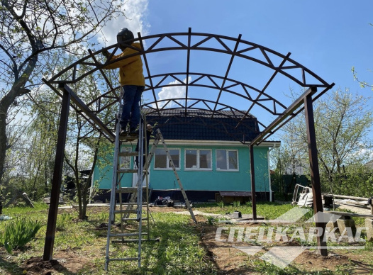 Металлический навес из поликарбоната для зоны отдыха №27 1332